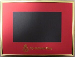FRAME 10″Wx8″H,GOLD W/RED MAT FOR 7″x5″