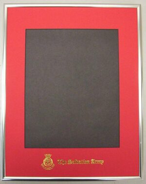 FRAME 11Wx14H,SILVER W/RED MAT FOR 8×10