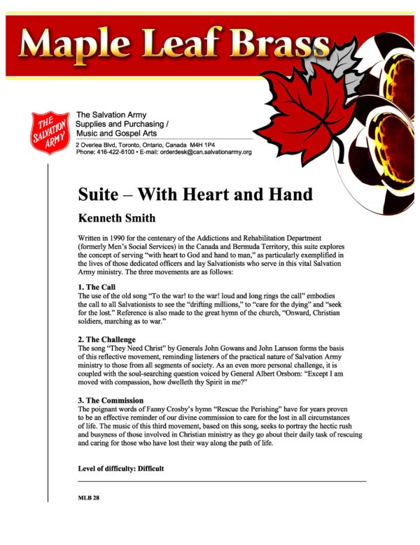 MLB #28 WITH HEART AND HAND (SUITE) – PDF VERSION