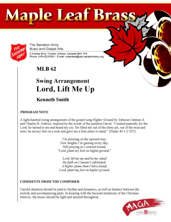 MLB #62 Lord, Lift Me Up (Kenneth Smith) – PDF