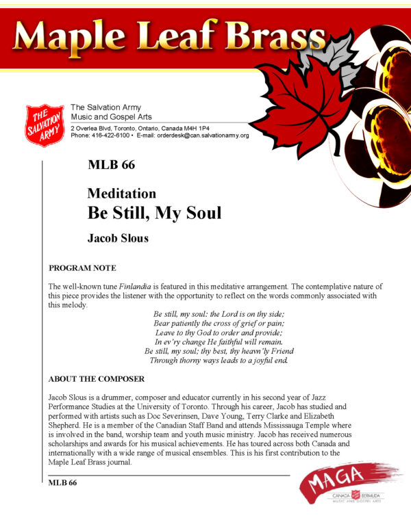 MLB #66 Be Still, My Soul (Jacob Slous) – PDF
