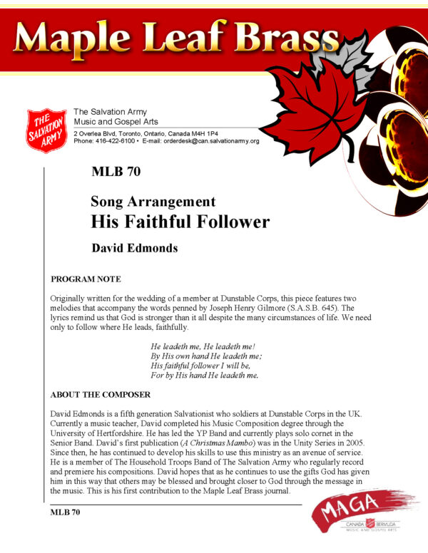 MLB #70 His Faithful Follower(David Edmonds) – PDF
