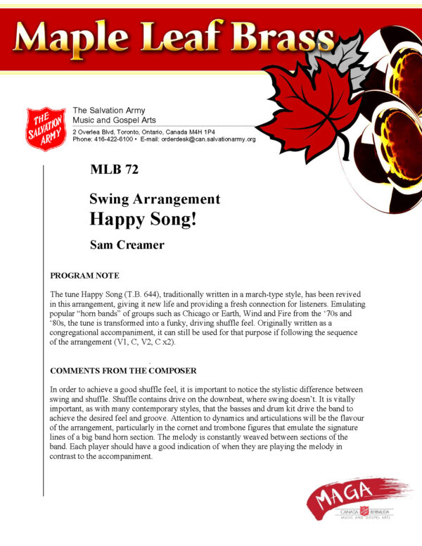 MLB #72 HAPPY DAY (SAM CREAMER) -PDF