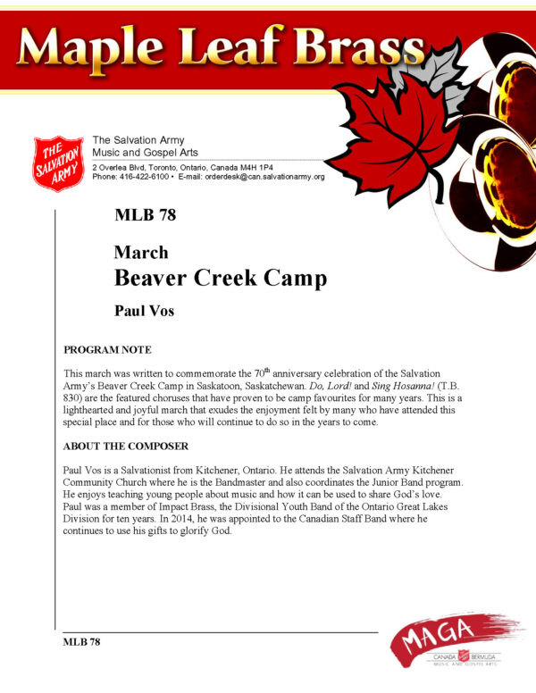 MLB #78 BEAVER CREEK CAMP (PAUL VOS)  – PDF