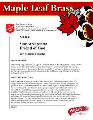 MLB #81 FRIEND OF GOD (MARCUS VENABLES) – PDF