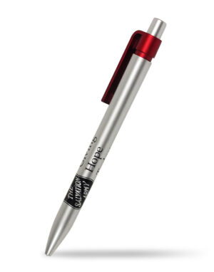 PLASTIC PEN WITH SILVER FINISH