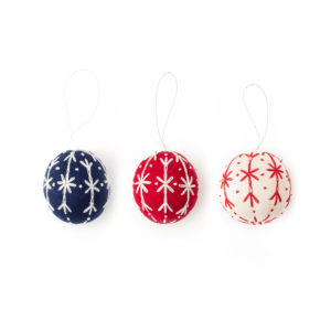 EMBROIDERED CHRISTMAS BALLS – PACK OF 3