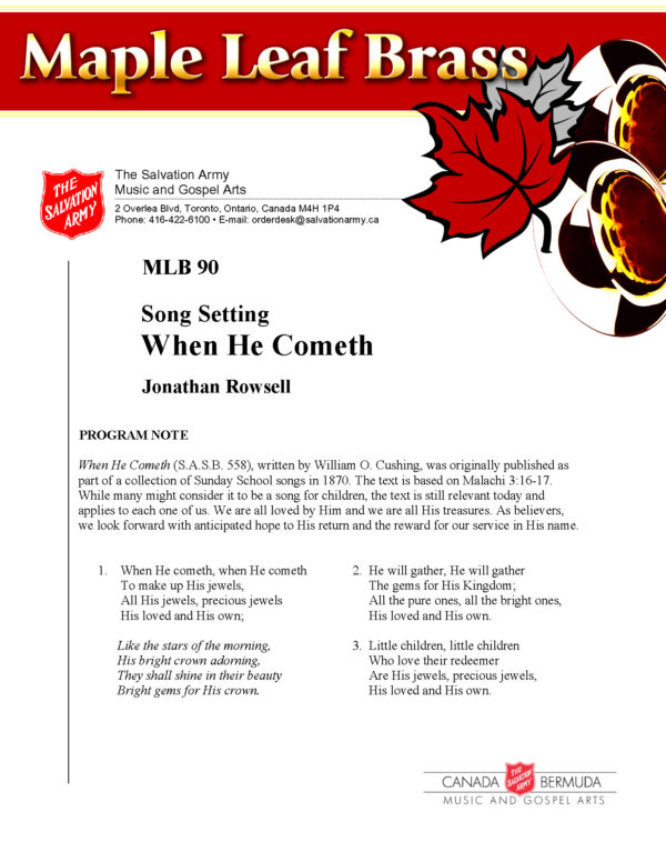 MLB #90 WHEN HE COMETH (JONATHAN ROWSELL) – PDF
