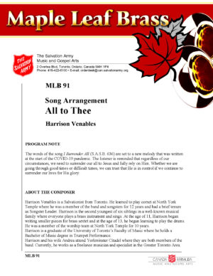 MLB #91 ALL TO THEE (HARRISON VENABLES) – PDF