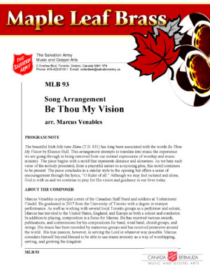 MLB #93 BE THOU MY VISION (MARCUS VENABLES)- PDF