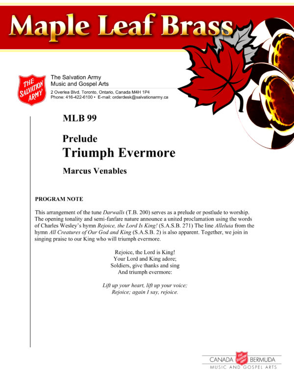 MLB #99 PRELUDE – TRIUMPH EVERMORE (MARCUS VENABLES) – PDF