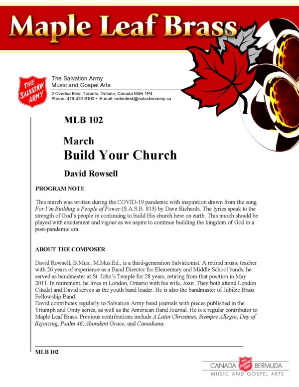 MLB #102 – BUILD YOUR CHURCH (DAVID ROWSELL) PDF VERSION