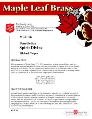 MLB #106 – BENEDICTION – SPIRIT DIVINE (MICHAEL COOPER) PDF VERSION