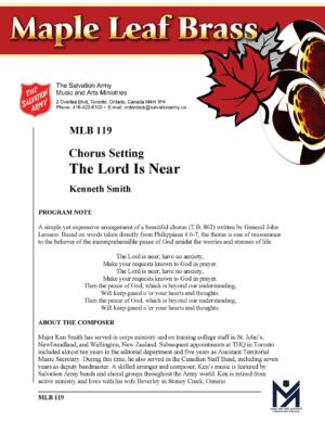MLB 119 – CHORUS SETTING – THE LORD IS NEAR (KENNETH SMITH) – PDF