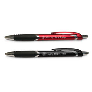 SOLANA GRIP PEN WITH SHILED (BLACK RUBBERIED GRIP)