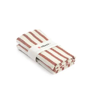 TEA TOWELS (STRIPED TERRACOTA) – 2PK